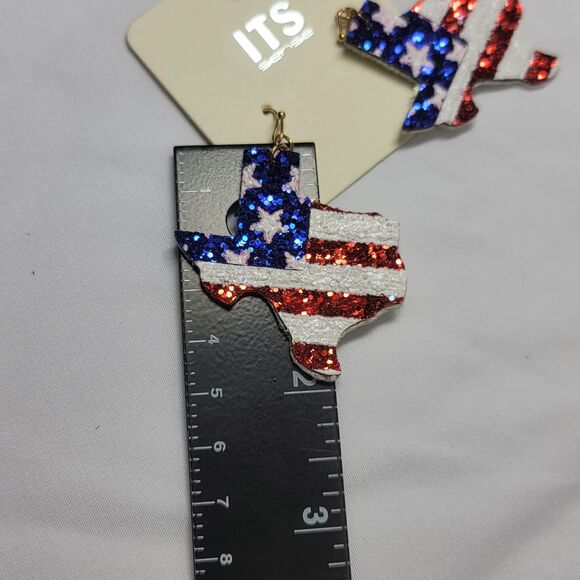 Texas Red, White, & Blue - Stars & Stripes Earrings - Never Worn - Picture 7 of 8